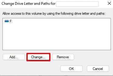press the change button