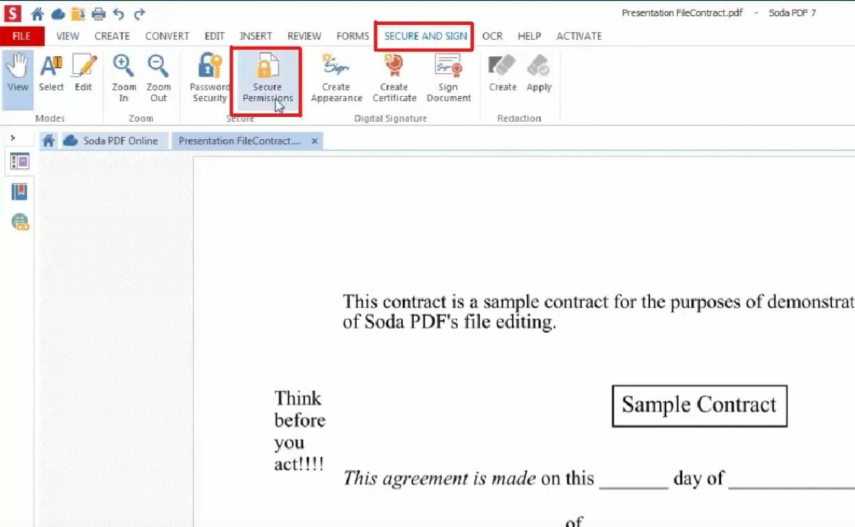 soda pdf secure section