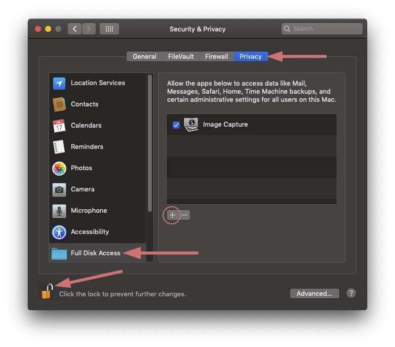 mac security and privacy settings