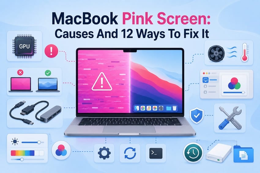 MacBook Pink Screen: Top Causes and 12 Practical Ways to Fix It