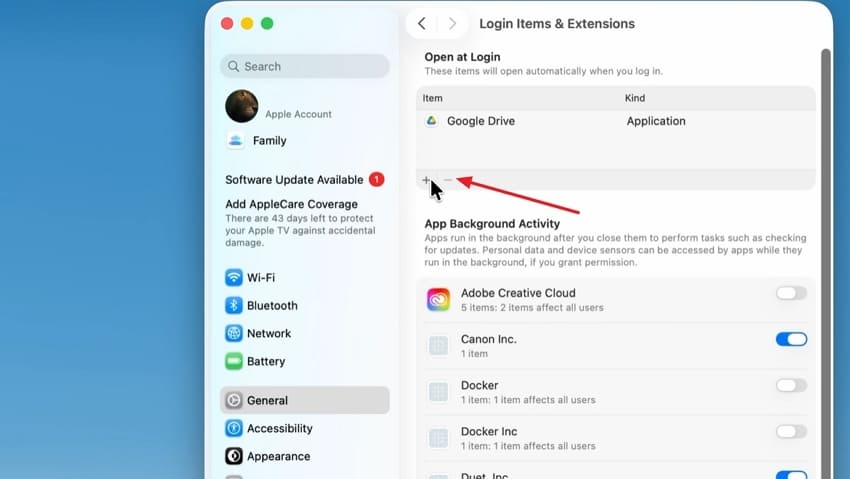 remove unnecessary login items prevent issues