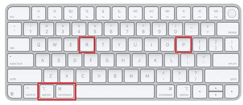 reset nvram macbook with keys