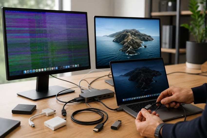test macbook with external monitor