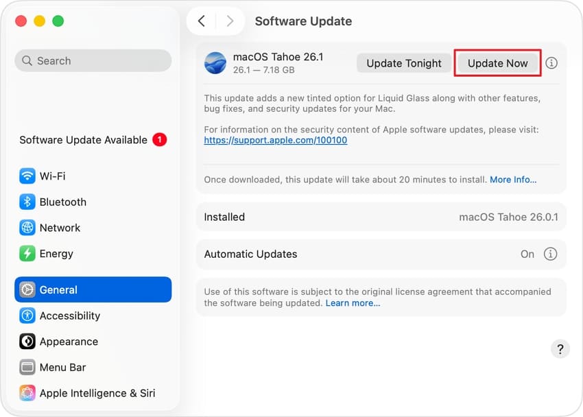 update latest macos version