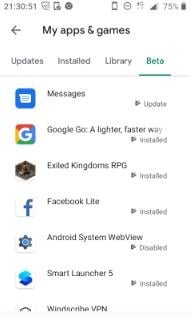update messages