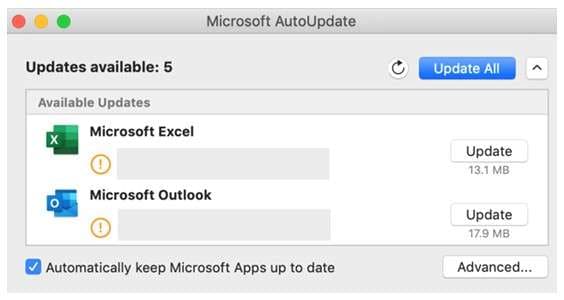 Aggiornare Microsoft Excel su Mac