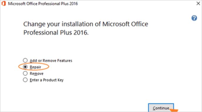 Asistente de reparación de Microsoft Office