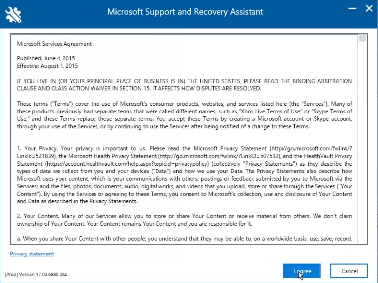 microsoft terms and conditions agreement