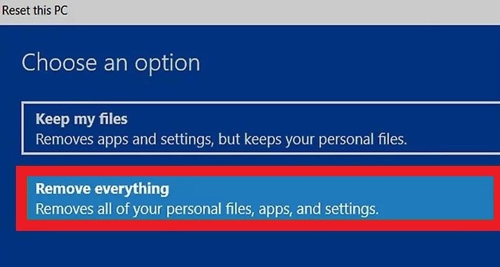 choose to keep or remove files