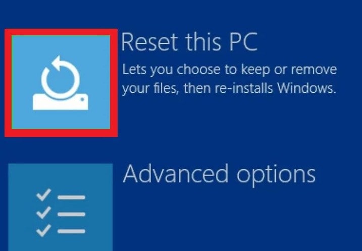 reset this pc
