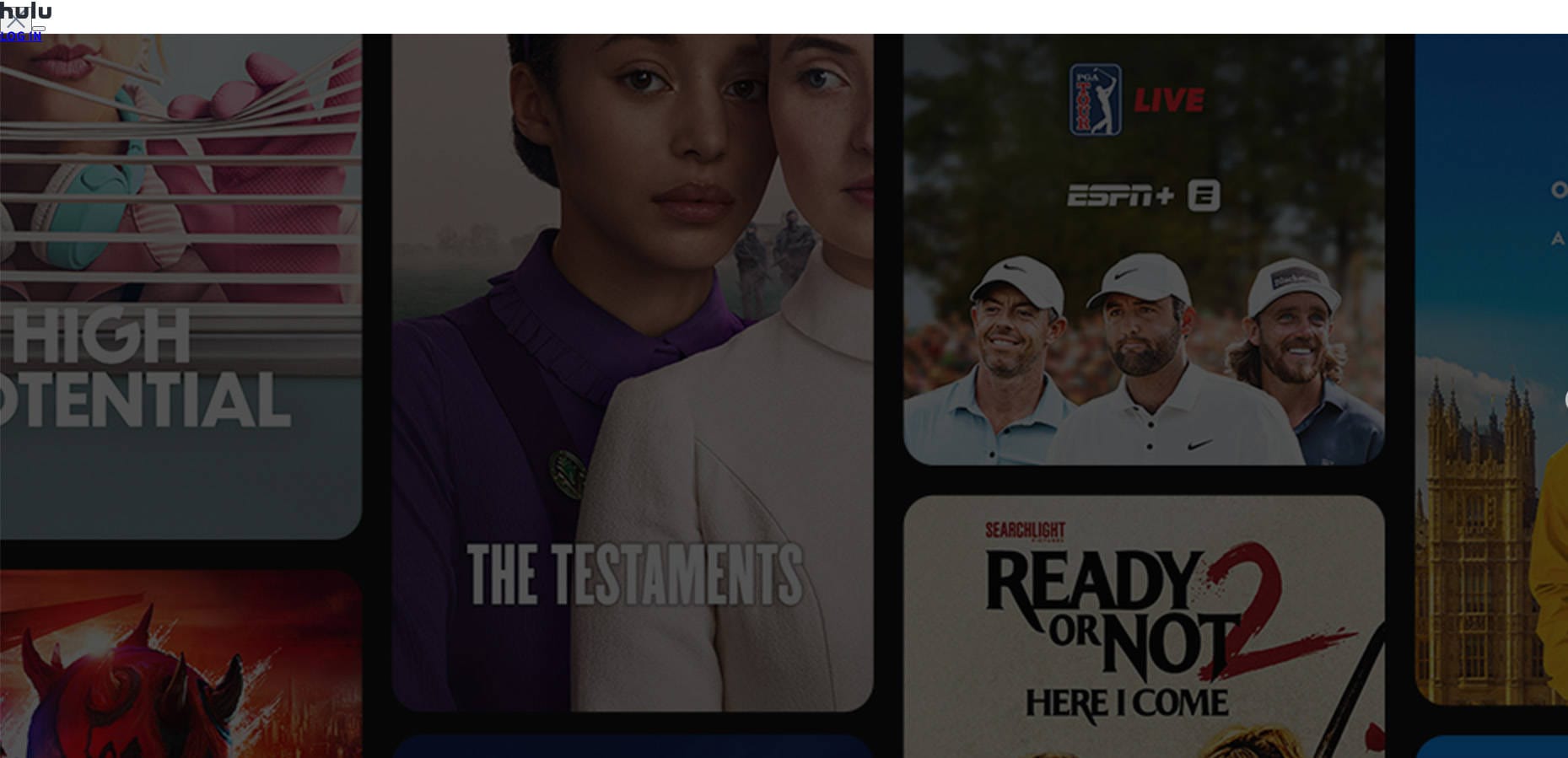 Hulu official streaming website screenshot showing its movie and TV browsing experience