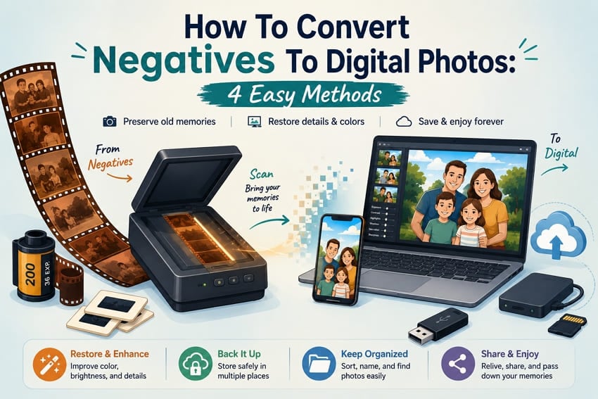 How to Convert Negatives to Digital Photos: 4 Easy Methods