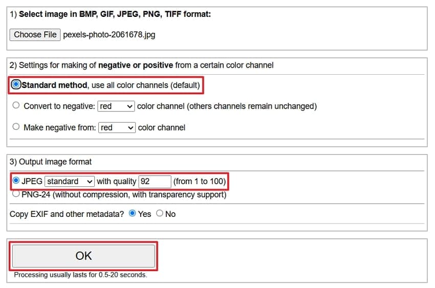 upload negative film file imgonline