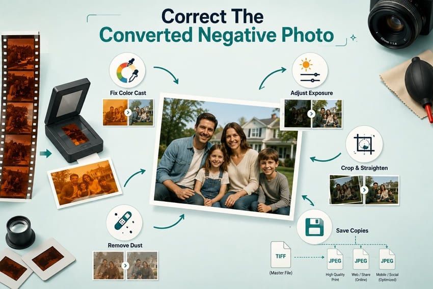 how to correct negative photo