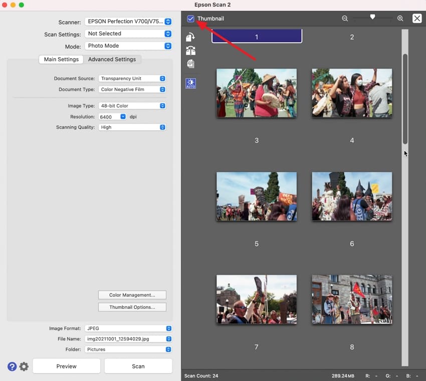 preview thumbnail view photos
