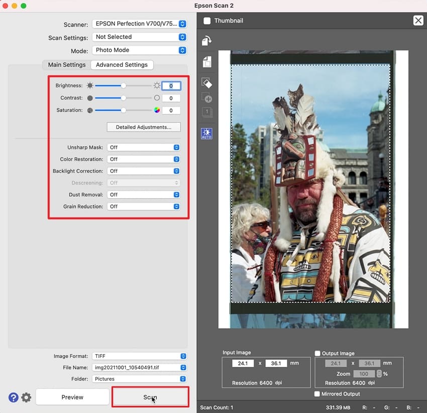 save negative image in digital form