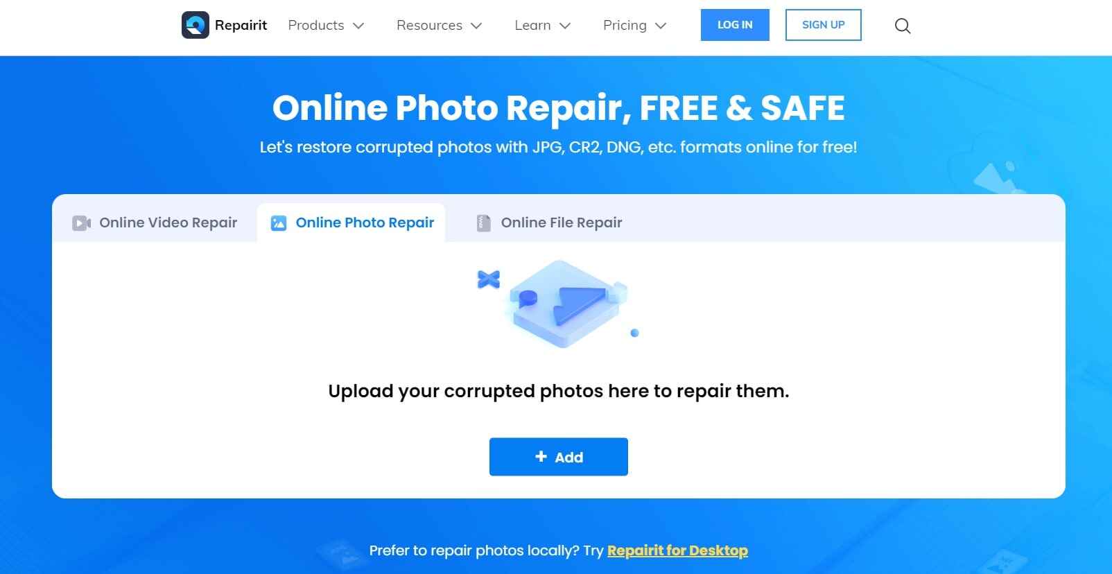wondershare online photo repair tool