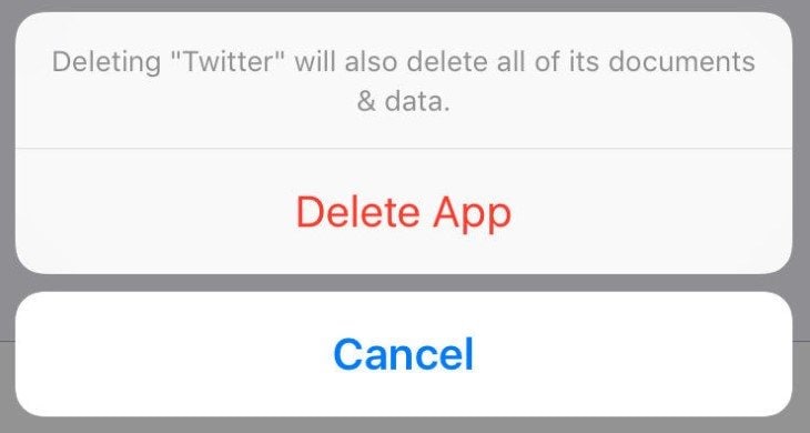 delete app