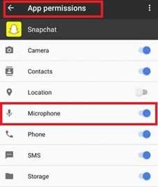enable snapchat microphone access android