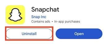 uninstall snapchat