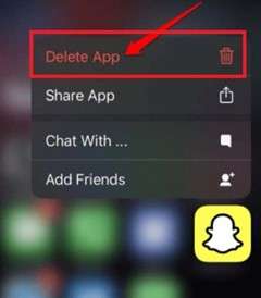 delete snapchat app