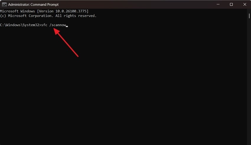 add command and hit enter key