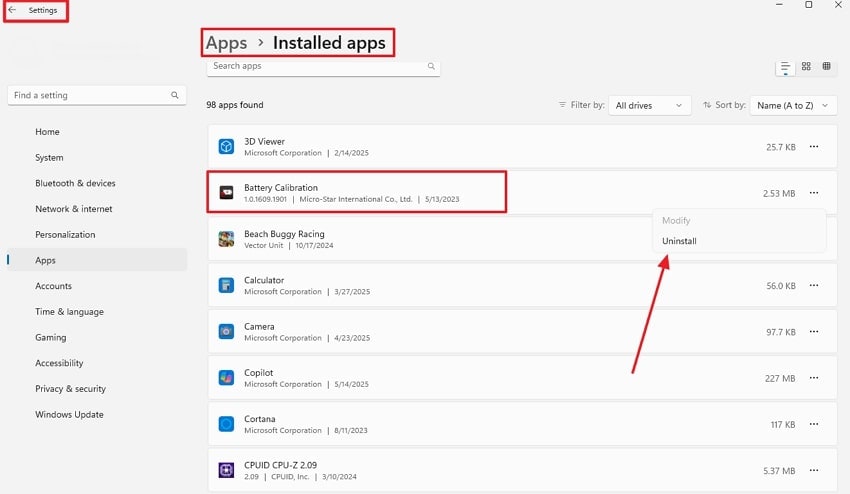 proceed to uninstall relevant app