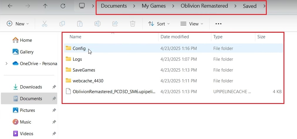 oblivion remastered cloud saved files