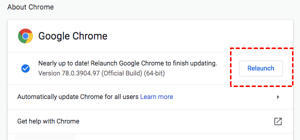 Chrome neu starten