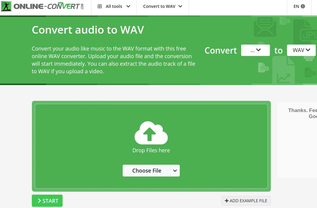 online convert tool to convert aiff to wav