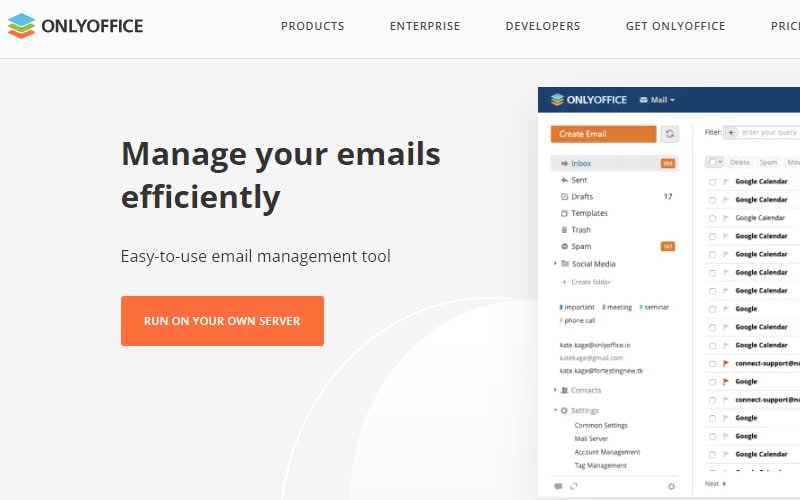 onlyoffice email management 