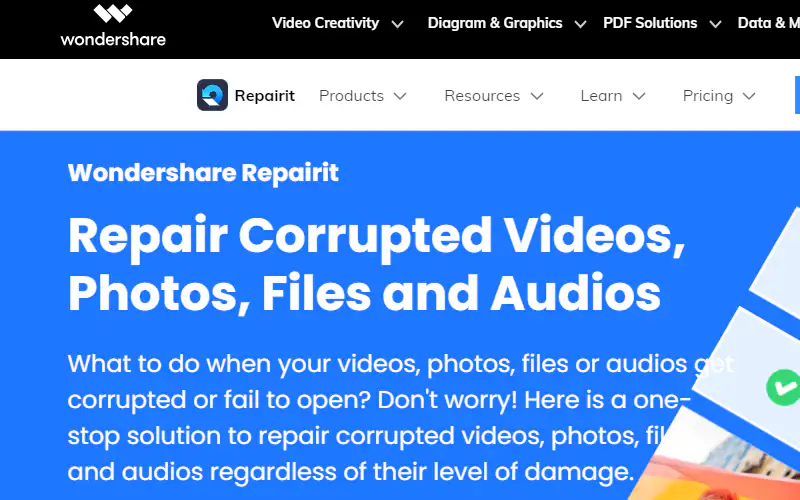 wondershare repairit homepage 