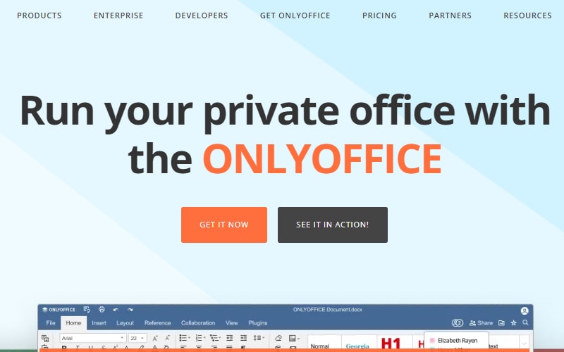 onlyoffice homepage 