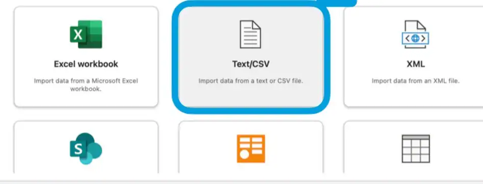 choose csv data source