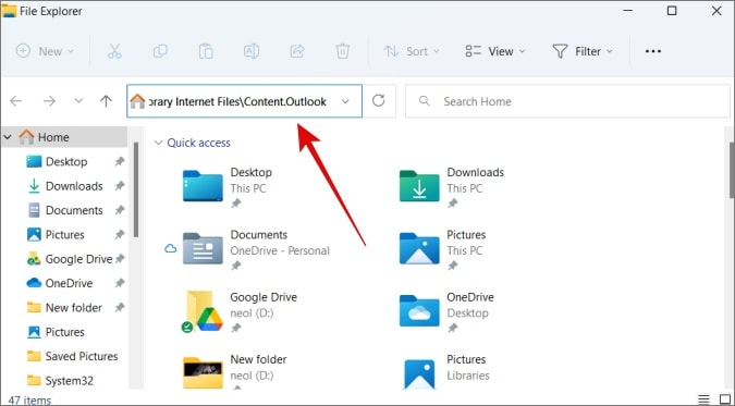 add path to the address bar of file explorer