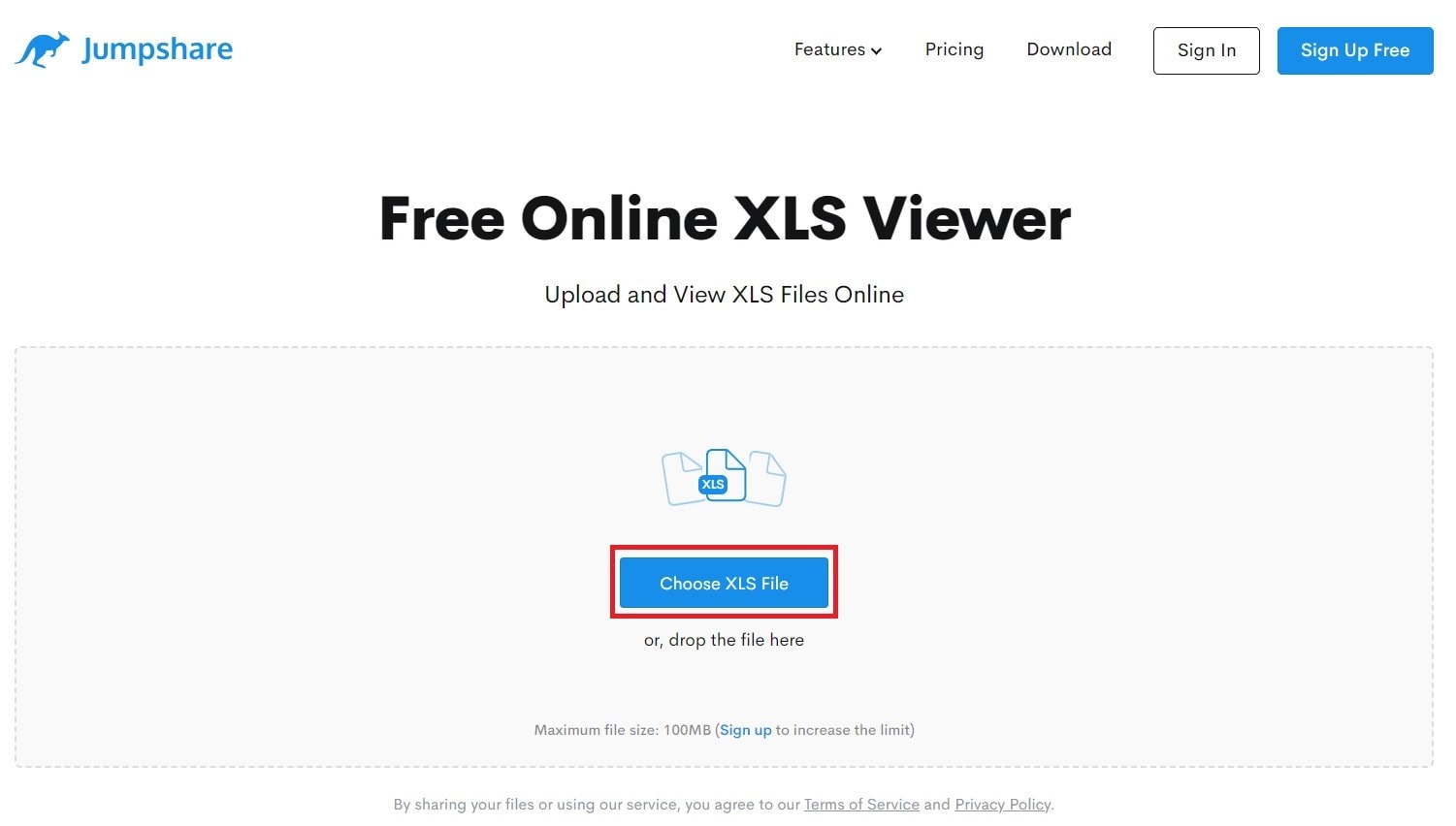 upload xls online free in jumpshare xls viewer