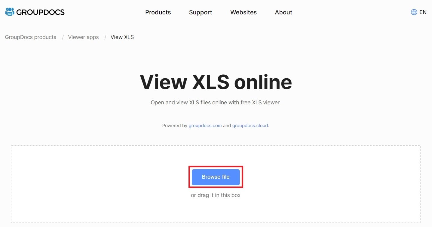 open xls online free in groupdocs