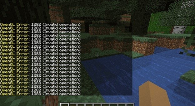 opengl error 1282 (invalid operation) message