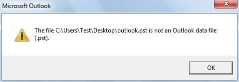 ost is not an outlook data file error