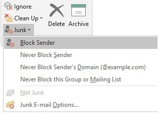 choose block sender
