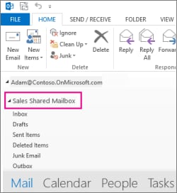 outlook is not showing shared mailbox