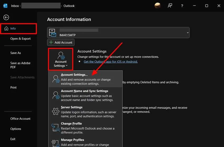 access account settings