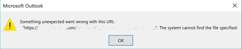 outlook system cannot file error reasons