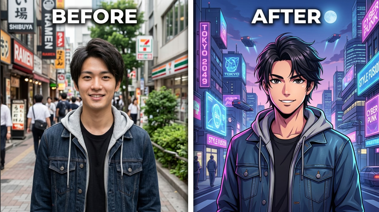 anime portrait style fusion