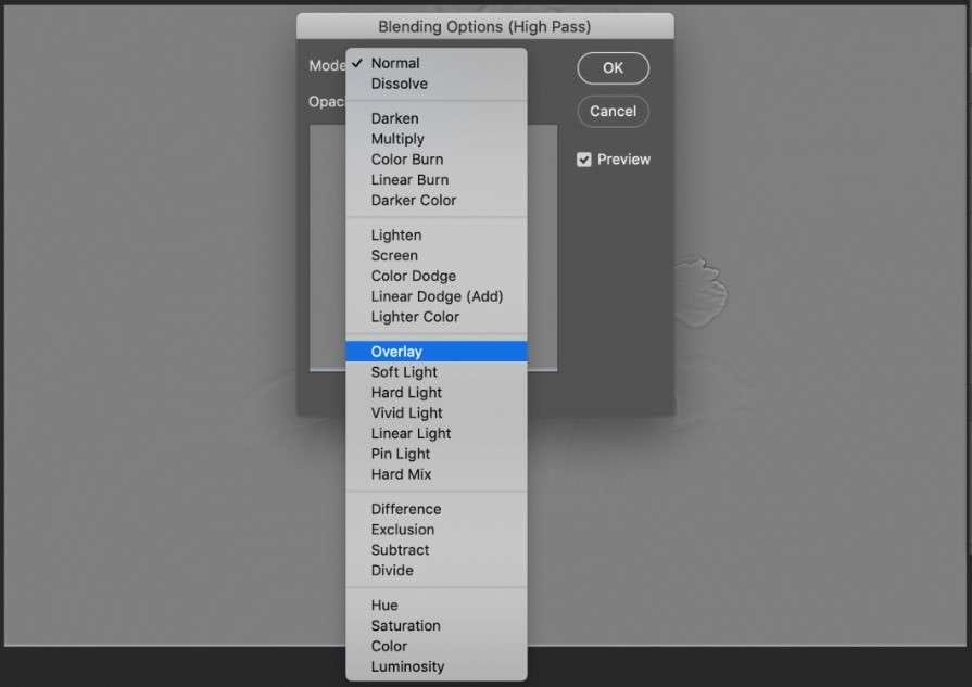 blending options and mode in photoshop