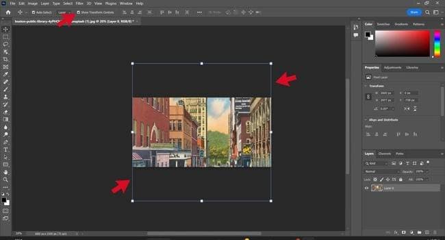 photoshop redimensionar configurações de tela de imagem