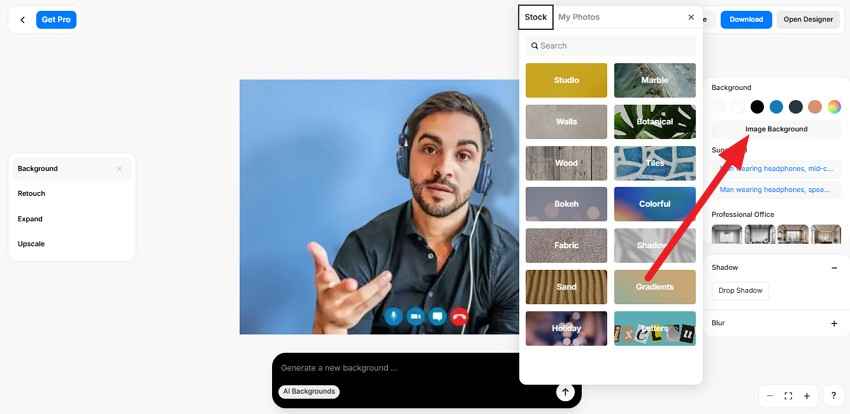 use pixelcut background options