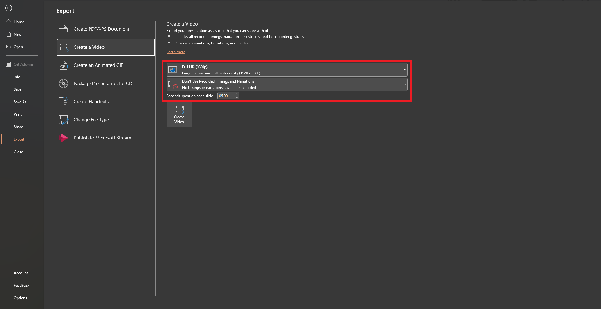 ajustar la configuración de video