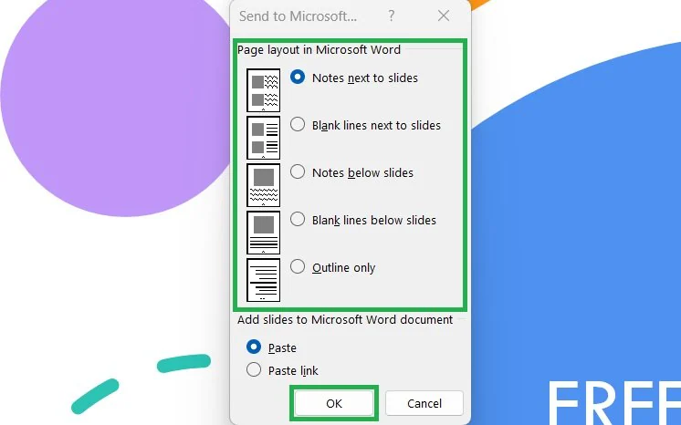 pptx export to word using ms powerpoint