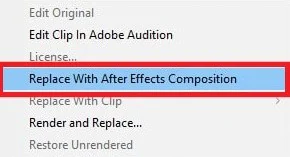 replace with after effects composition